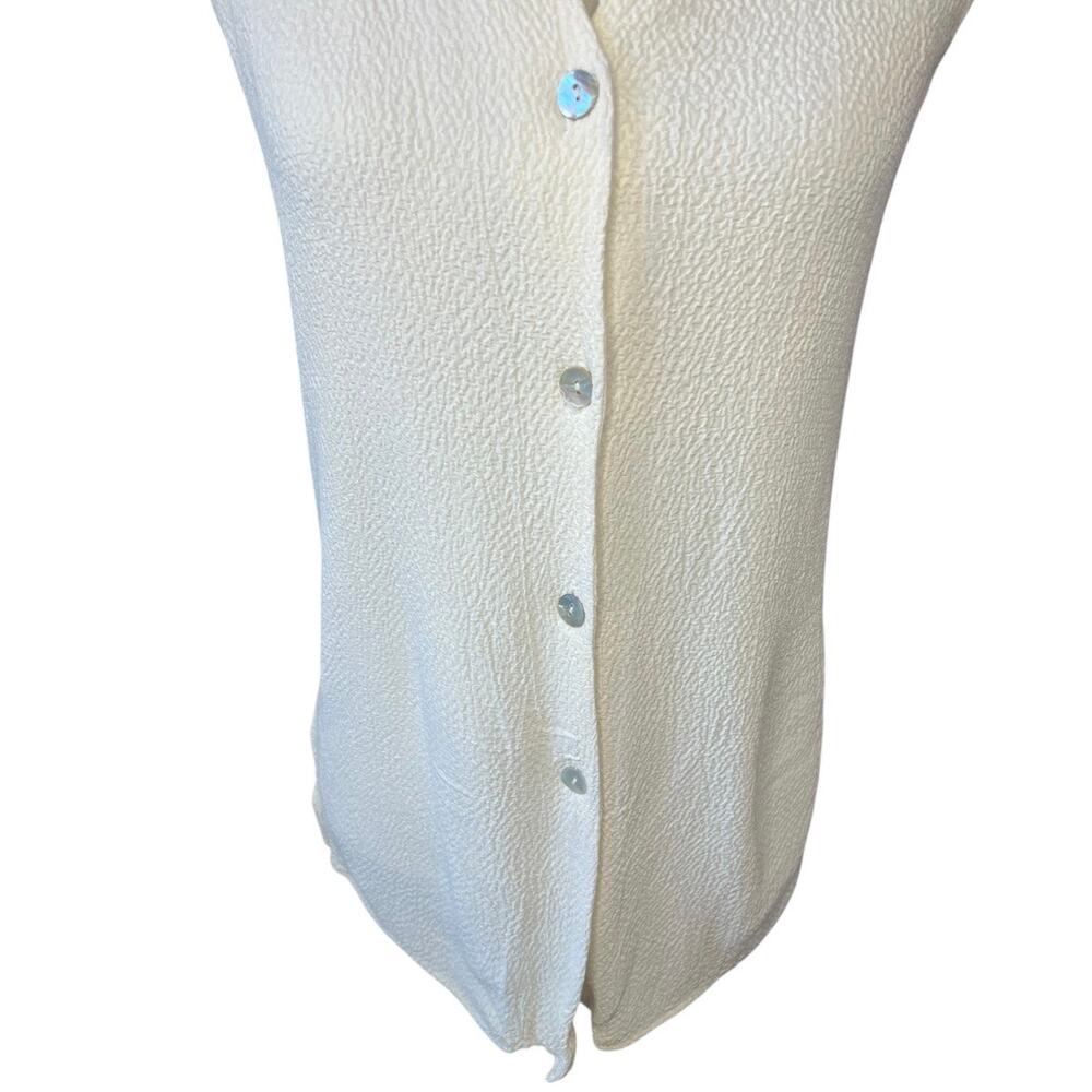 Expressions cream button down vest v-neck vintage clean girl scandi girl cottage - Picture 3 of 7
